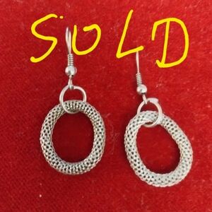 Elegant Silver Mesh Hoop Earrings